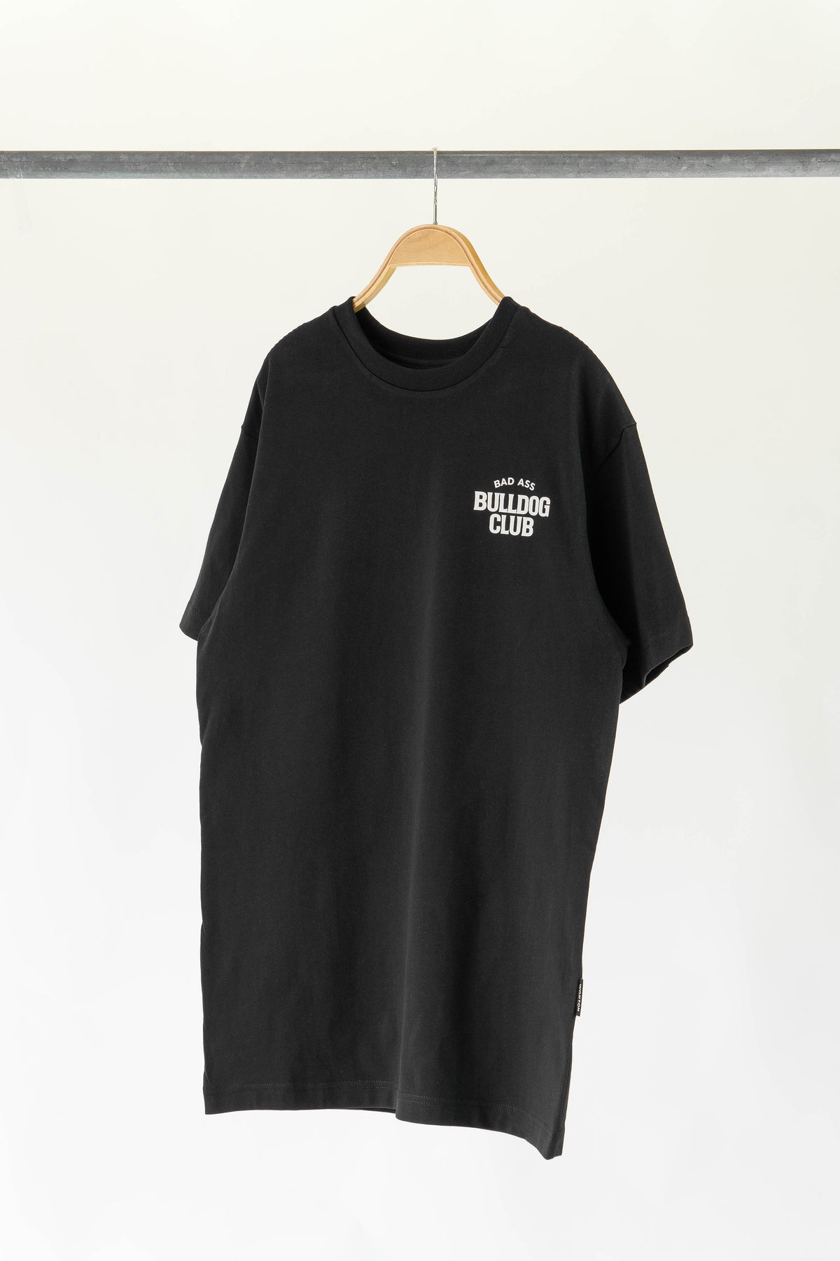 WONTON Bad Ass Bulldog Club human t-shirt in black and white