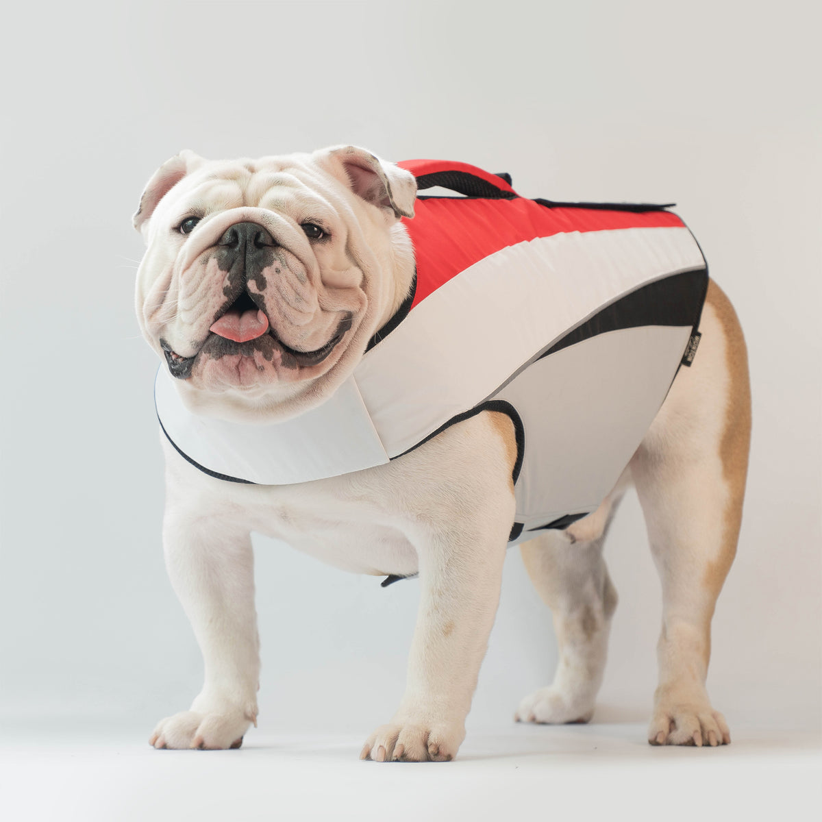 WONTON FLOAT Vest in red, dolphin grey (VERSION 2)
