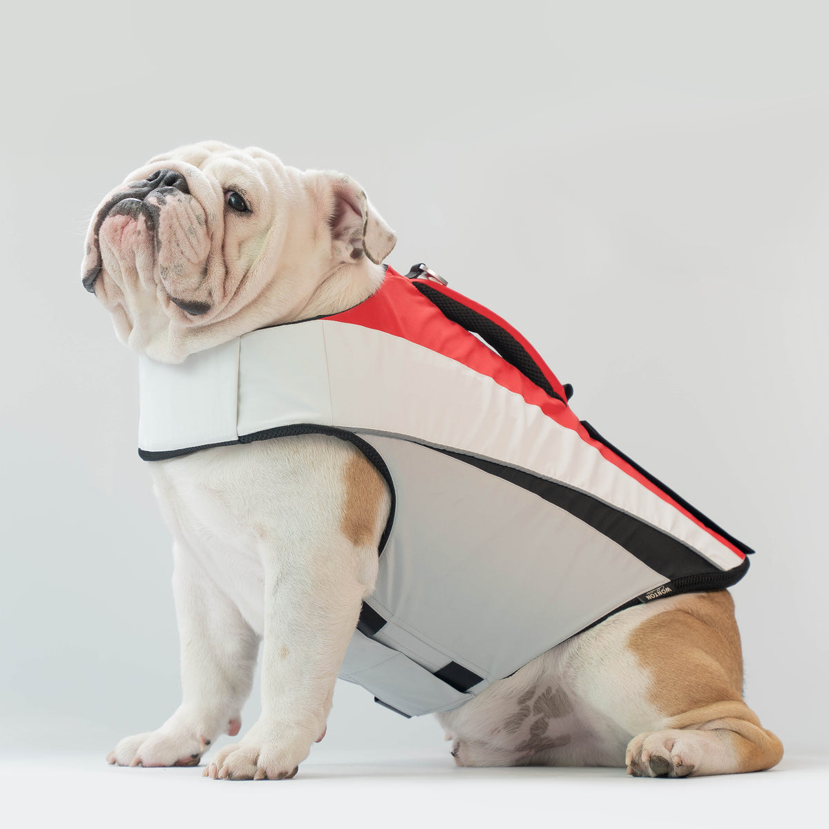 WONTON FLOAT Vest in red, dolphin grey (VERSION 2)