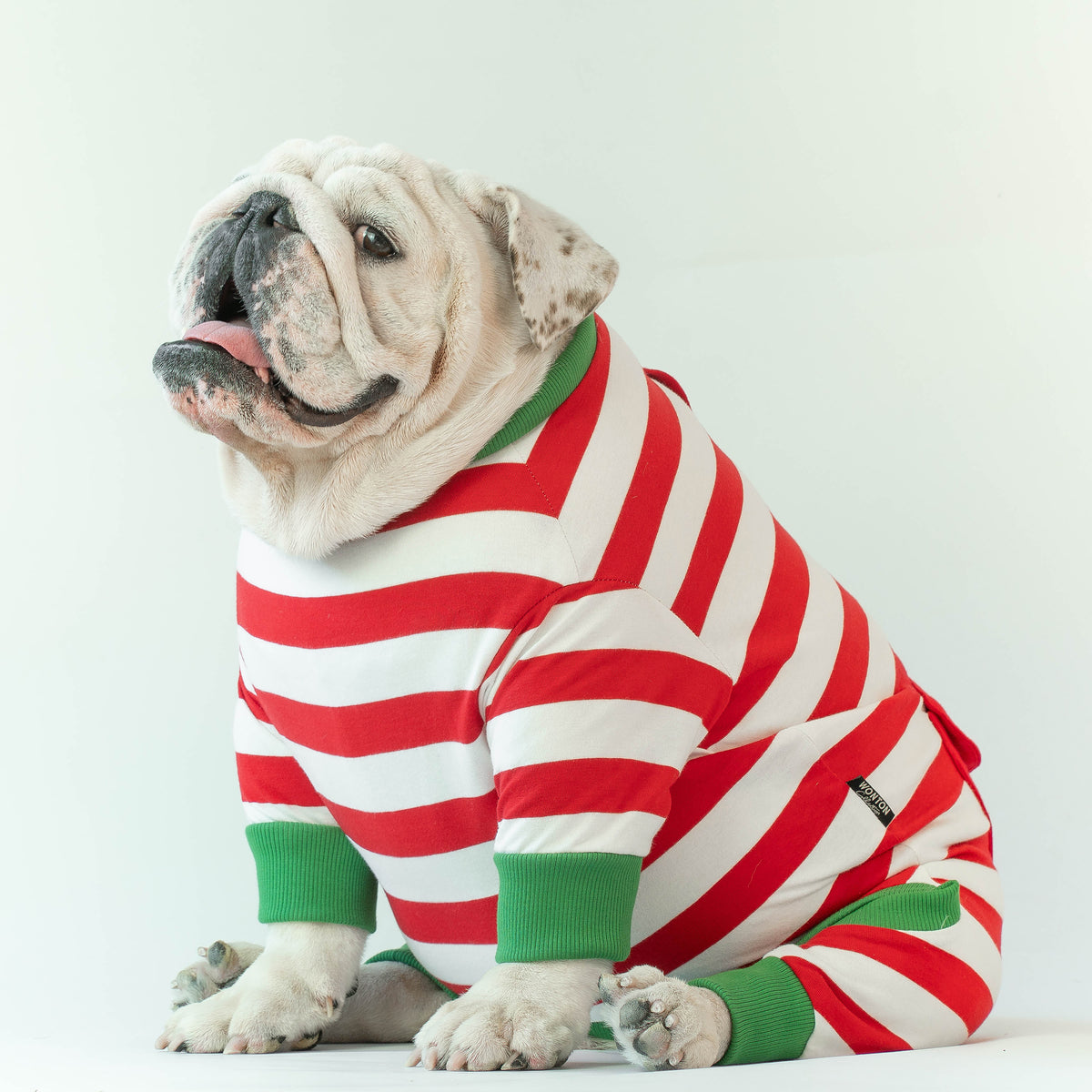 WONTON Jingle Bells onesie in red and green