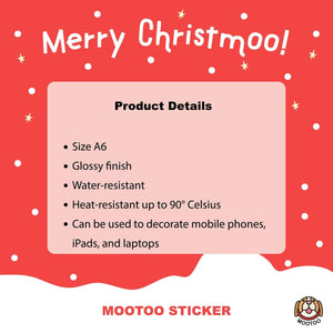 MooToo Sticker, Merry Christmoo