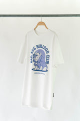 WONTON BAD ASS BULLDOG CLUB human t-shirt in white and blue
