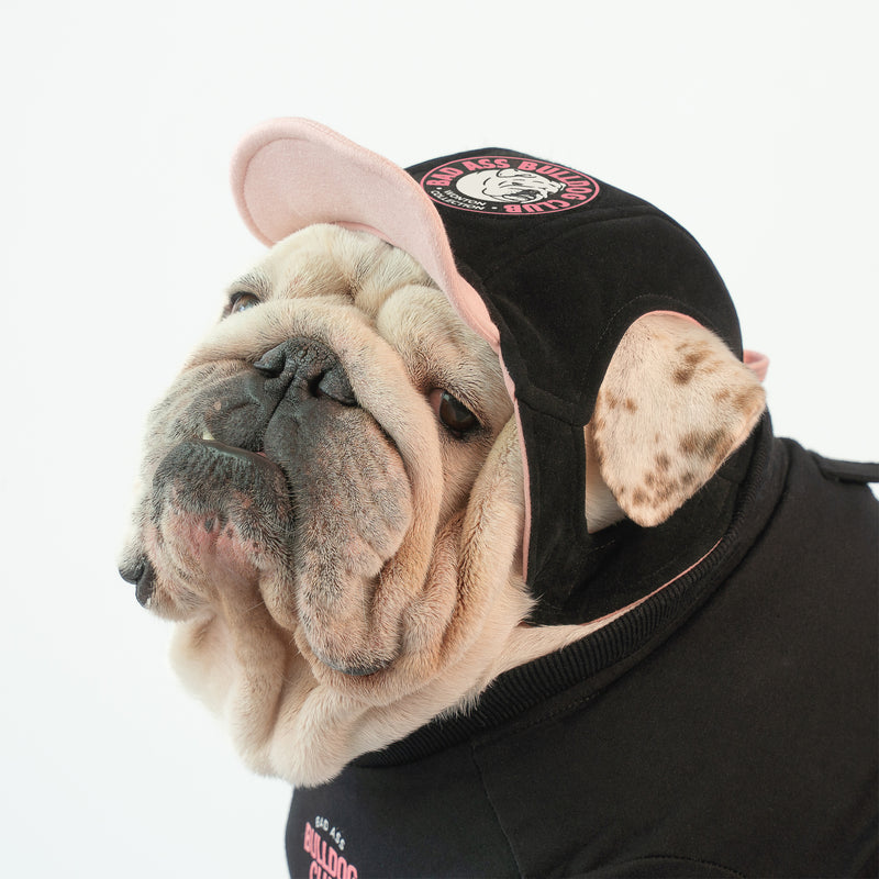 WONTON Badass Bulldog Club ONE CAP 2 in black and pink
