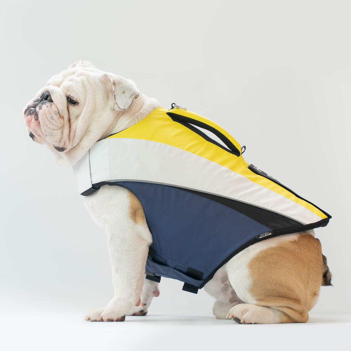 WONTON FLOAT Vest in lemon, nile blue (VERSION 2)