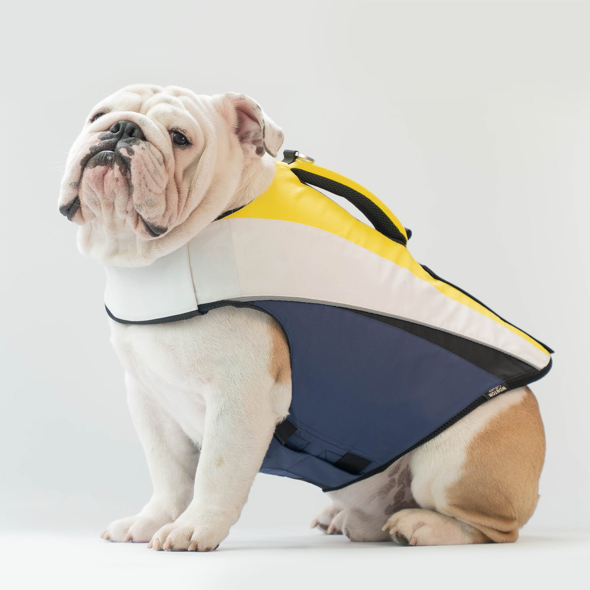WONTON FLOAT Vest in lemon, nile blue (VERSION 2)