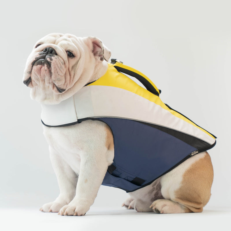 WONTON FLOAT Vest in lemon, nile blue (VERSION 2)