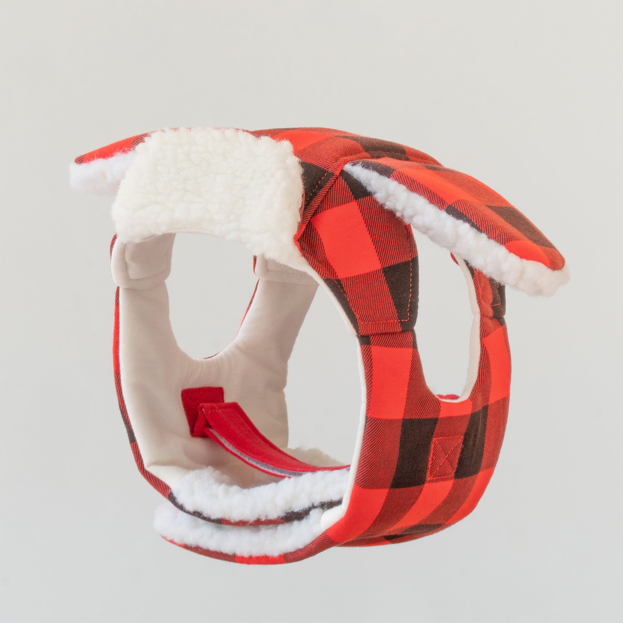 WONTON Winter Hat in red buffalo plaid