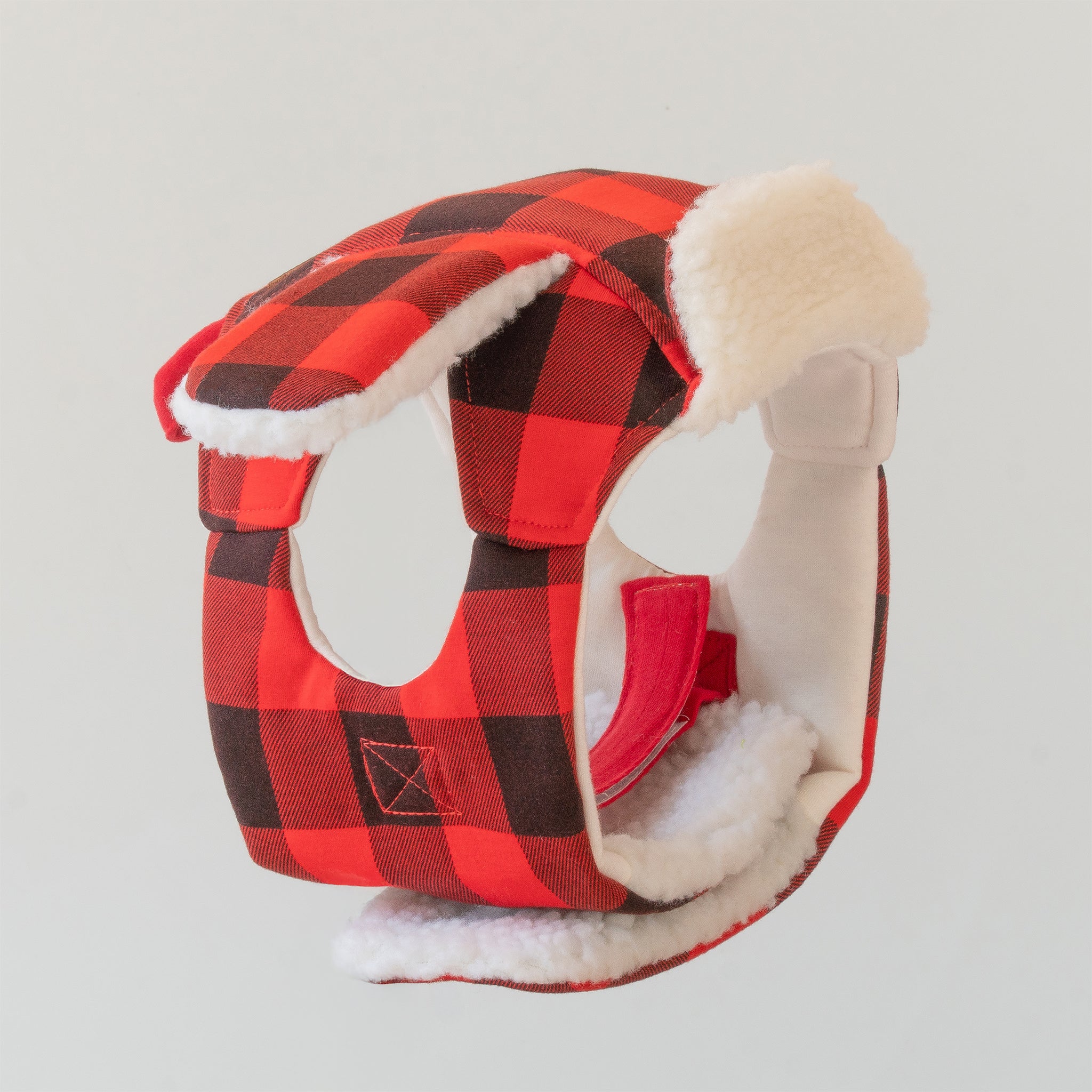 WONTON Winter Hat in red buffalo plaid