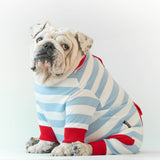 WONTON Jingle Bells onesie in blue and red