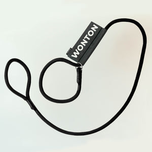 WONTON Slip Leash with name tag in black
