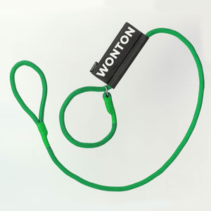 WONTON Slip Leash with name tag in forest green