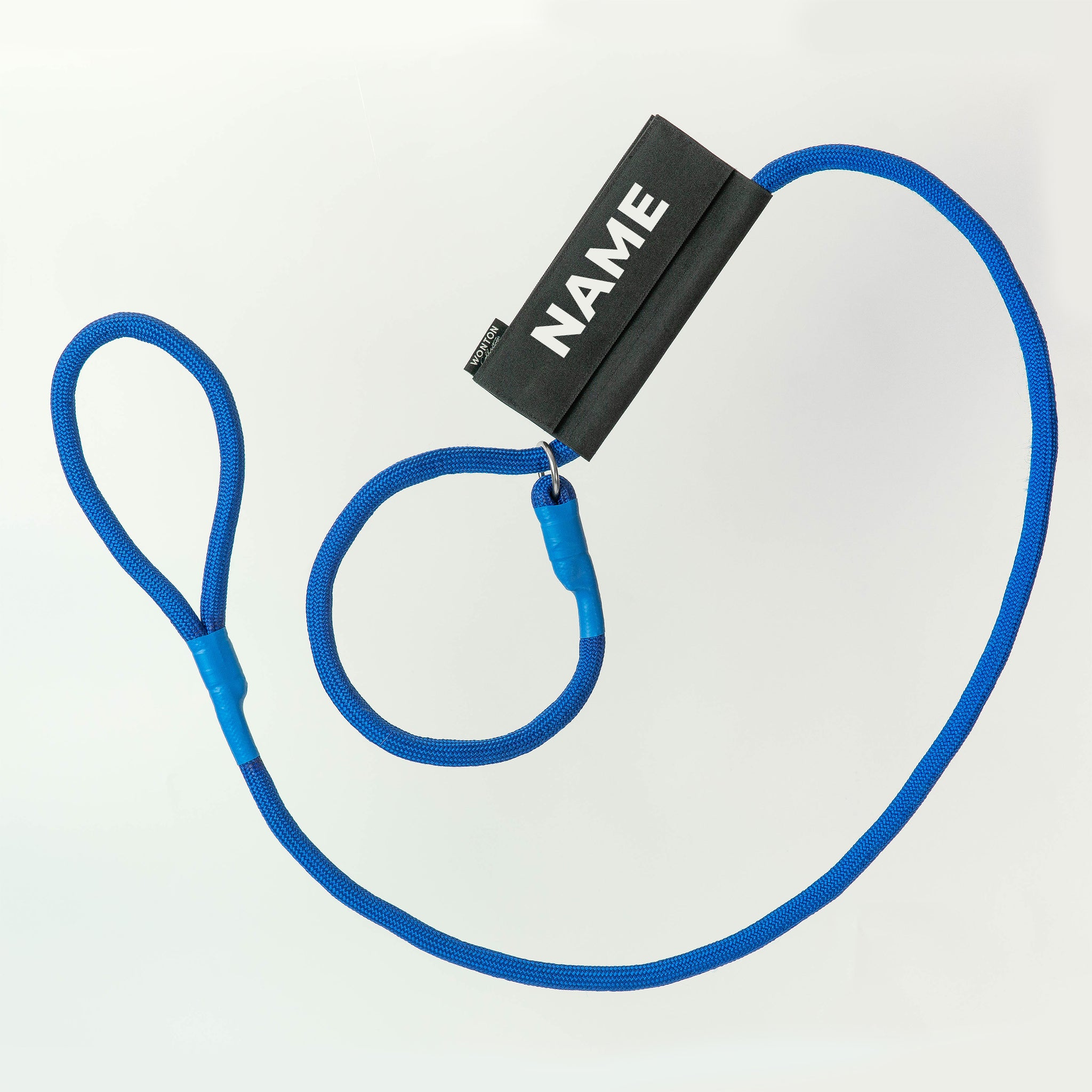 WONTON Slip Leash with name tag in skyblue