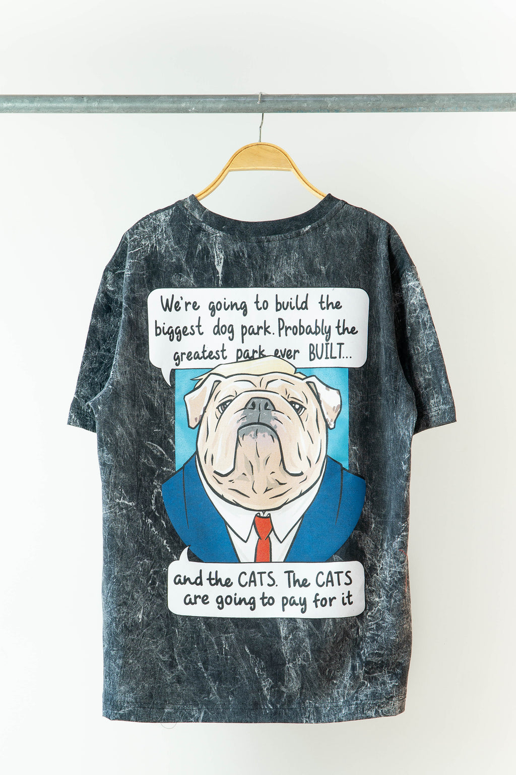WONTON HUMAN- Camiseta The Greatest Dog Park en tie-dye negro